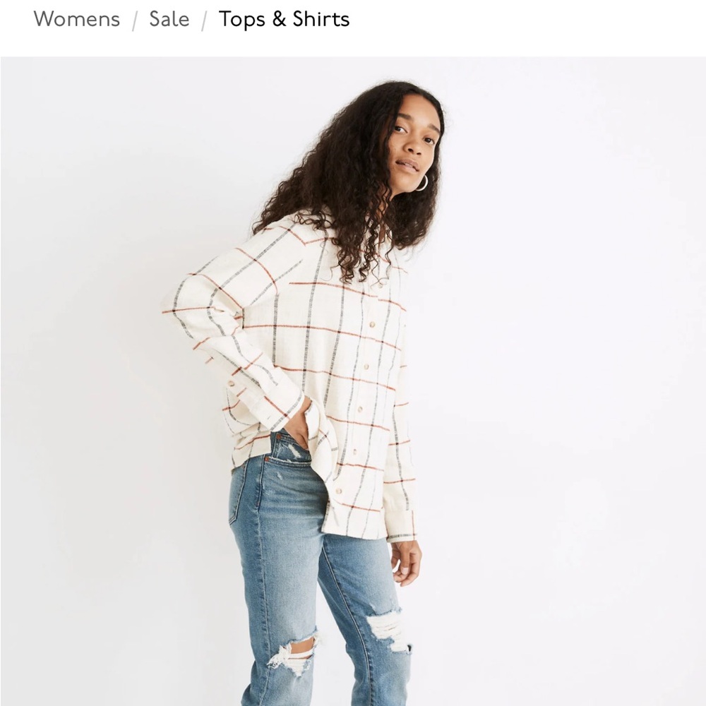 Madewell oversized Shirt Windowpane Size L